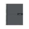 Cuaderno espiral liderpapel a5 micro crafty tapa forrada 120h 90 gr cuadro 5mm 5 bandas6 taladros color negro