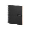 Cuaderno espiral liderpapel a5 micro crafty tapa forrada 120h 90 gr cuadro 5mm 5 bandas6 taladros color negro