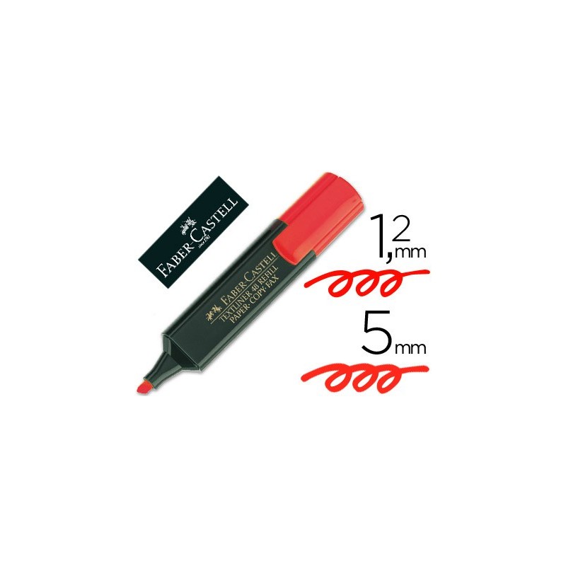 Rotulador faber fluorescente 48-21 rojo