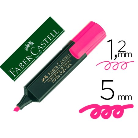 Rotulador faber fluorescente 48-28 rosa