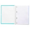 Cuaderno espiral liderpapel a5 micro crafty tapa forrada 120h 90 gr cuadro 5mm 5 bandas6 taladros color turquesa