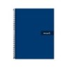 Cuaderno espiral liderpapel a5 micro crafty tapa forrada 120h 90 gr cuadro 5mm 5 bandas6 taladros color azul