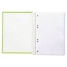 Cuaderno espiral liderpapel a5 micro crafty tapa forrada 120h 90 gr cuadro 5mm 5 bandas6 taladros color verde
