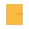 Cuaderno espiral liderpapel a5 micro crafty tapa forrada 120h 90 gr cuadro 5mm 5 bandas6 taladros color naranja