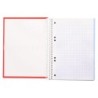 Cuaderno espiral liderpapel a5 micro crafty tapa forrada 120h 90 gr cuadro 5mm 5 bandas6 taladros color rojo