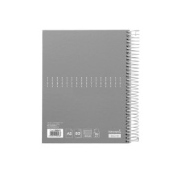 Cuaderno espiral liderpapel a5 crafty tapa forrada 80h 90 gr cuadro 4 mm con margen colores surtidos