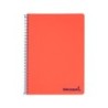 Cuaderno espiral liderpapel a5 micro wonder tapa plastico 120h 90g cuadro 5mm 5 bandas 6 taladros color rojo