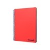 Cuaderno espiral liderpapel a5 micro wonder tapa plastico 120h 90g cuadro 5mm 5 bandas 6 taladros color rojo
