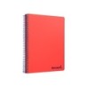 Cuaderno espiral liderpapel a5 micro wonder tapa plastico 120h 90g cuadro 5mm 5 bandas 6 taladros color rojo