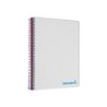 Cuaderno espiral liderpapel a5 micro wonder tapa plastico 120h 90g cuadro 5mm 5 bandas 6 taladros color gris