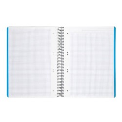 Cuaderno espiral liderpapel a5 micro wonder tapa plastico 120h 90g cuadro 5mm 5 bandas 6 taladros color gris