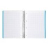 Cuaderno espiral liderpapel a5 micro wonder tapa plastico 120h 90g cuadro 5mm 5 bandas 6 taladros color gris