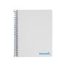 Cuaderno espiral liderpapel a5 micro wonder tapa plastico 120h 90g cuadro 5mm 5 bandas 6 taladros color gris