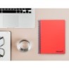 Cuaderno espiral liderpapel a5 micro wonder tapa plastico 120h 90g cuadro 5mm 5 bandas 6 taladros color rojo