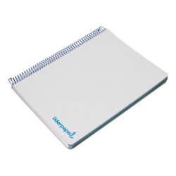 Cuaderno espiral liderpapel a5 micro wonder tapa plastico 120h 90g cuadro 5mm 5 bandas 6 taladros color gris