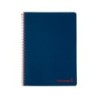 Cuaderno espiral liderpapel a5 micro wonder tapa plastico 120h 90g cuadro 5mm 5 bandas 6 taladros color azul marino
