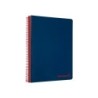 Cuaderno espiral liderpapel a5 micro wonder tapa plastico 120h 90g cuadro 5mm 5 bandas 6 taladros color azul marino