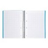 Cuaderno espiral liderpapel a5 micro wonder tapa plastico 120h 90g cuadro 5mm 5 bandas 6 taladros color azul marino