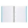 Cuaderno espiral liderpapel a5 micro wonder tapa plastico 120h 90g cuadro 5mm 5 bandas 6 taladros color negro