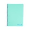 Cuaderno espiral liderpapel a5 micro wonder tapa plastico 120h 90g cuadro 5mm 5 bandas 6 taladros color verde