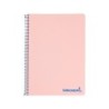 Cuaderno espiral liderpapel a5 micro wonder tapa plastico 120h 90g cuadro 5mm 5 bandas 6 taladros color rosa