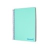 Cuaderno espiral liderpapel a5 micro wonder tapa plastico 120h 90g cuadro 5mm 5 bandas 6 taladros color verde