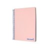 Cuaderno espiral liderpapel a5 micro wonder tapa plastico 120h 90g cuadro 5mm 5 bandas 6 taladros color rosa