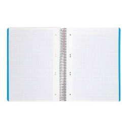 Cuaderno espiral liderpapel a5 micro wonder tapa plastico 120h 90g cuadro 5mm 5 bandas 6 taladros color rosa