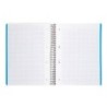 Cuaderno espiral liderpapel a5 micro wonder tapa plastico 120h 90g cuadro 5mm 5 bandas 6 taladros color rosa