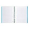 Cuaderno espiral liderpapel a5 micro wonder tapa plastico 120h 90g cuadro 5mm 5 bandas 6 taladros color verde