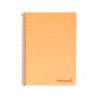 Cuaderno espiral liderpapel a5 micro wonder tapa plastico 120h 90g cuadro 5mm 5 bandas 6 taladros color naranja
