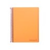 Cuaderno espiral liderpapel a5 micro wonder tapa plastico 120h 90g cuadro 5mm 5 bandas 6 taladros color naranja