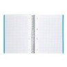 Cuaderno espiral liderpapel a5 micro wonder tapa plastico 120h 90g cuadro 5mm 5 bandas 6 taladros color celeste