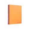 Cuaderno espiral liderpapel a5 micro wonder tapa plastico 120h 90g cuadro 5mm 5 bandas 6 taladros color naranja