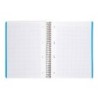 Cuaderno espiral liderpapel a5 micro wonder tapa plastico 120h 90g cuadro 5mm 5 bandas 6 taladros color naranja