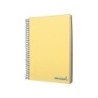 Cuaderno espiral liderpapel a5 micro wonder tapa plastico 120h 90g cuadro 5mm 5 bandas 6 taladros color amarillo