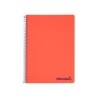 Cuaderno espiral liderpapel a4 wonder tapa plastico 80h 90gr cuadro 4mm con margen color rojo