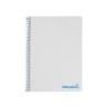 Cuaderno espiral liderpapel a4 wonder tapa plastico 80h 90gr cuadro 4mm con margen color gris