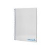 Cuaderno espiral liderpapel a4 wonder tapa plastico 80h 90gr cuadro 4mm con margen color gris