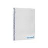 Cuaderno espiral liderpapel a4 wonder tapa plastico 80h 90gr cuadro 4mm con margen color gris