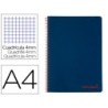 Cuaderno espiral liderpapel a4 wonder tapa plastico 80h 90gr cuadro 4mm con margen color azul marino