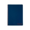 Cuaderno espiral liderpapel a4 wonder tapa plastico 80h 90gr cuadro 4mm con margen color azul marino