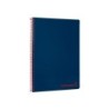 Cuaderno espiral liderpapel a4 wonder tapa plastico 80h 90gr cuadro 4mm con margen color azul marino