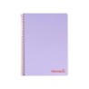 Cuaderno espiral liderpapel a4 wonder tapa plastico 80h 90gr cuadro 4mm con margen color violeta