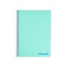 Cuaderno espiral liderpapel a4 wonder tapa plastico 80h 90gr cuadro 4mm con margen color verde
