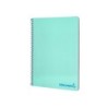 Cuaderno espiral liderpapel a4 wonder tapa plastico 80h 90gr cuadro 4mm con margen color verde