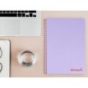 Cuaderno espiral liderpapel a4 wonder tapa plastico 80h 90gr cuadro 4mm con margen color violeta