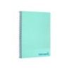 Cuaderno espiral liderpapel a4 wonder tapa plastico 80h 90gr cuadro 4mm con margen color verde