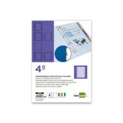 Separador liderpapel plastico juego de 5 separadores cuarto 11 taladros