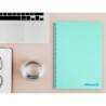 Cuaderno espiral liderpapel a4 wonder tapa plastico 80h 90gr cuadro 4mm con margen color verde